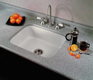 Countertop and sink